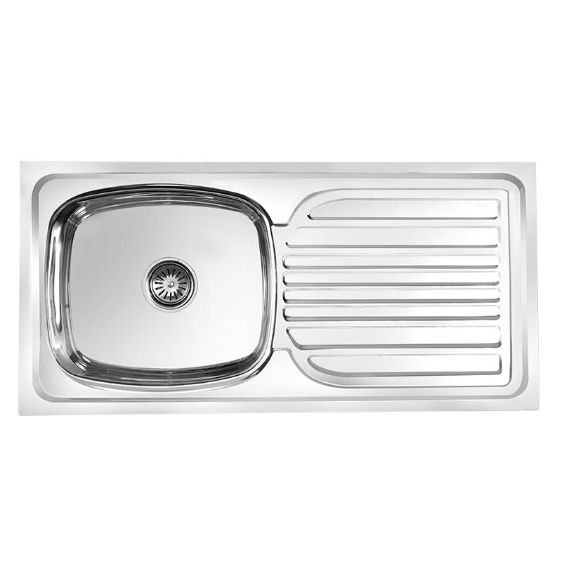 [37x18] Single Bowl Sink with Drain Board - Premium