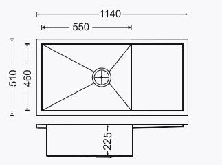 [45 × 20 × 9] Single Bowl Hand Crafted Kitchen Sink With Drainer