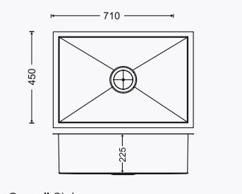 [30 x 18 x 9] Step Single Bowl Hand Crafted Kitchen Sink