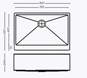 [ 33 x 22 x 9 ] Apron Bowl Hand Crafted Kitchen Sink